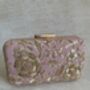 Pink Handcrafted Raw Silk Rectangular Clutch, thumbnail 1 of 10