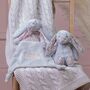 Personalised Grey Blossom Bunny Comforter And Soft Toy, thumbnail 1 of 4