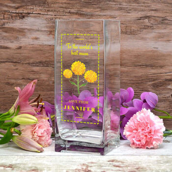 Personalised Vase For Mum With Birth Flower Design, 3 of 7