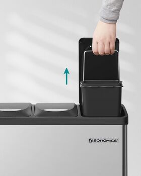 Triple Kitchen Waste Sorting Bin With Pedals, 6 of 8