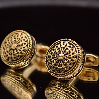 Grooms Grand Gold Royal Cufflinks Vintage Gift, 3 of 5