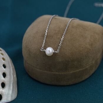 Freshwater Pearl Necklace In Sterling Silver, 2 of 11