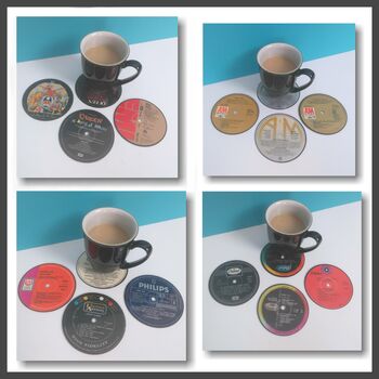 Set Of Four Vinyl Record Coasters Albums, 8 of 12