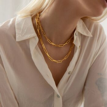 18k Gold Plated Link Chain Necklace, 3 of 4