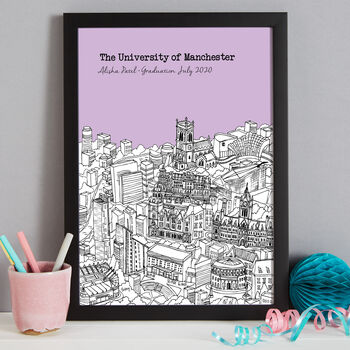 Personalised Manchester Graduation Gift Print, 5 of 9