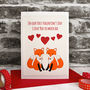 'Foxes' Handmade Personalised Valentines Card, thumbnail 1 of 4