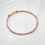 Dainty Pink Tourmaline Beaded Bracelet In Gold Vermeil, thumbnail 3 of 4