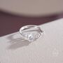 Sterling Silver Moissanite Stone And Leaf Ring, thumbnail 6 of 12