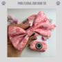 Pink Floral Dog Bow Tie, thumbnail 1 of 4