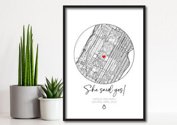 Personalised Engagement Gift, She Said Yes Print, 3 of 4