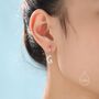 Moon And Star Cz Huggie Hoop Earrings, thumbnail 5 of 10