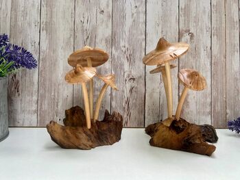Handmade Wooden Mushroom Ornament Natural Decor And Gift, 8 of 10
