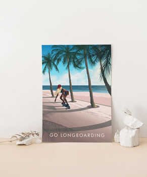 Go Longboarding Travel Poster Art Print, 3 of 8