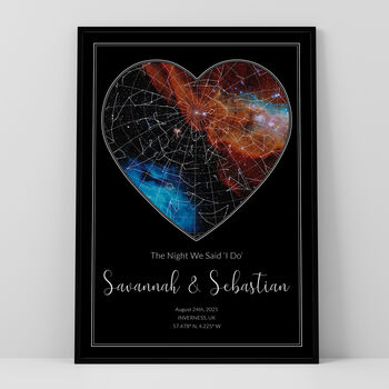 The Night We Said I Do Personalised Star Map Print Wedding Gift, 2 of 12
