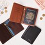 Luxury Leather Passport Holder Travel Wallet With Your Personalised Engraved Message, thumbnail 1 of 9