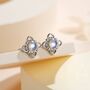 Sterling Silver Vintage Inspired Moonstone Stud Earrings, thumbnail 1 of 11