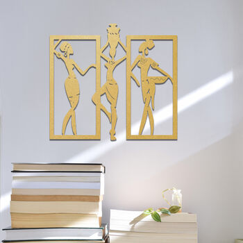 African Women Trio Wooden Decor Cultural Wall Art, 4 of 9