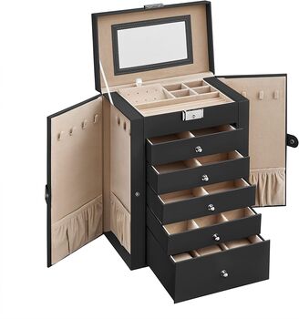 Six Tiers Jewellery Organiser Box With Five Drawers, 10 of 11