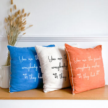 Friendship Linen Cushion, 8 of 9