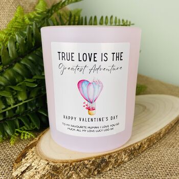 Personalised Love Is An Adventure Valentines Candle, 4 of 11
