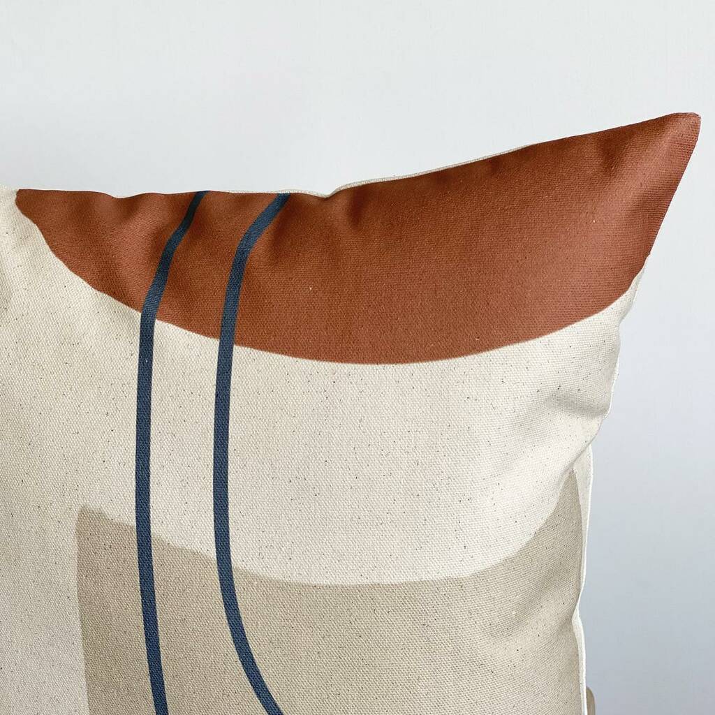 Blue And Orange Cushion By Elley Home