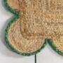 Scallop Jute Rug With Pink Stripe, thumbnail 3 of 7