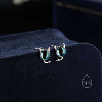 Sterling Silver Little Monster Stud Earrings, 4 of 12