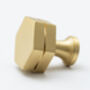 Satin Brass Hexagonal Knob With A Cut At Centre, thumbnail 1 of 2