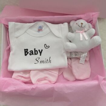 Personalised New Baby Boy/Girl Hamper Set, 6 of 8