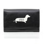 Personalised Leather Sausage Dog Black Purse, thumbnail 2 of 2