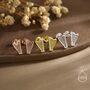 Sterling Silver Harp Stud Earrings, thumbnail 7 of 12