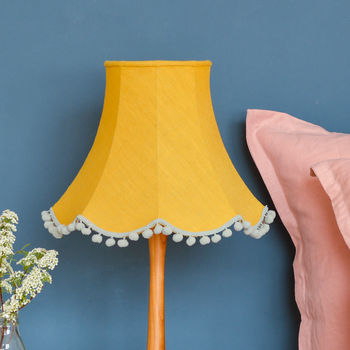 Mustard Linen Traditional Lampshade, 6 of 7