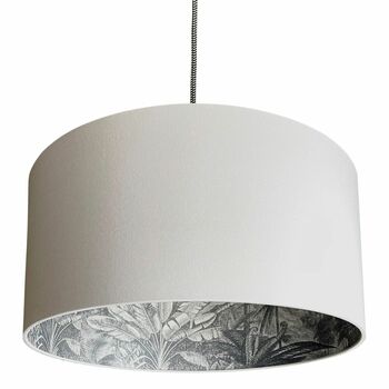 Charcoal Vintage Rainforest Lampshades In Cloud Grey, 2 of 6