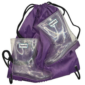 Squelch Transparent Wellies And Three Sock Set Giraffe, 8 of 8