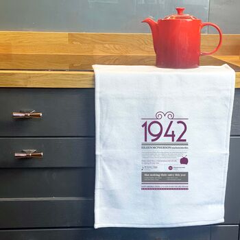 Personalised 80th Birthday Gift Microfibre Tea Towel, 5 of 6