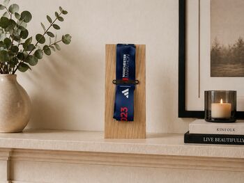 Manchester Marathon Solid Oak Medal Display Stand, 3 of 3