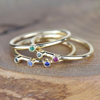 Custom Two Birthstone Stacking Ring, 5 of 10