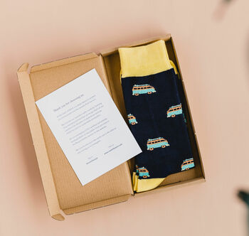Ethical Organic Cotton Campervan Socks, 4 of 4