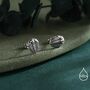Oxidised Trilobite Fossil Stud Earrings In Sterling Silver, thumbnail 6 of 11