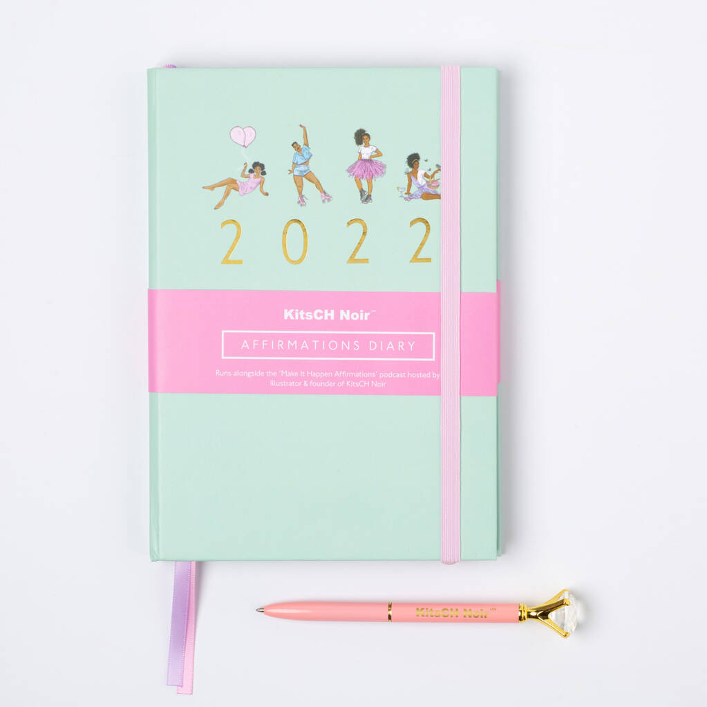 2022 Affirmations Diary Pastel Pink By KitsCH Noir | notonthehighstreet.com