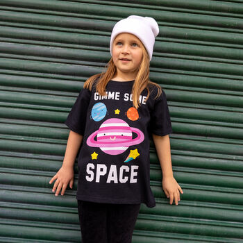 Gimme Some Space Girls' Slogan T Shirt, 3 of 4