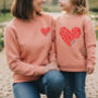 Personalised Mummy And Me Matching Sweatshirts Hearts, thumbnail 1 of 3