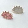 Lotus Flower Pink Or White Unalome Enamel Pin, thumbnail 8 of 12