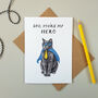 'Dad You're My Hero' Cat Father's Day Card, thumbnail 1 of 2