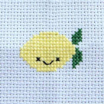Kawaii Lemon Mini Cross Stitch Kit, 4 of 9