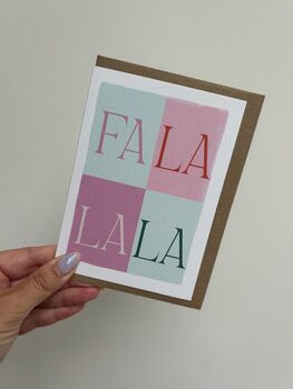 ‘Fa La La La’ Christmas Card, 2 of 3