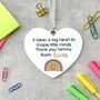 Teacher Thank You Gift, Personalised Heart With Rainbow Keepsake, thumbnail 8 of 10
