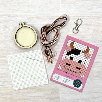 Moody Cow! Mini Matchbox Cross Stitch Kit, 4 of 4