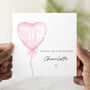 Personalised Pink Balloon 30th Birthday Card For Her, thumbnail 1 of 3