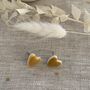 Mustard Yellow Heart Stud Earring, thumbnail 7 of 8